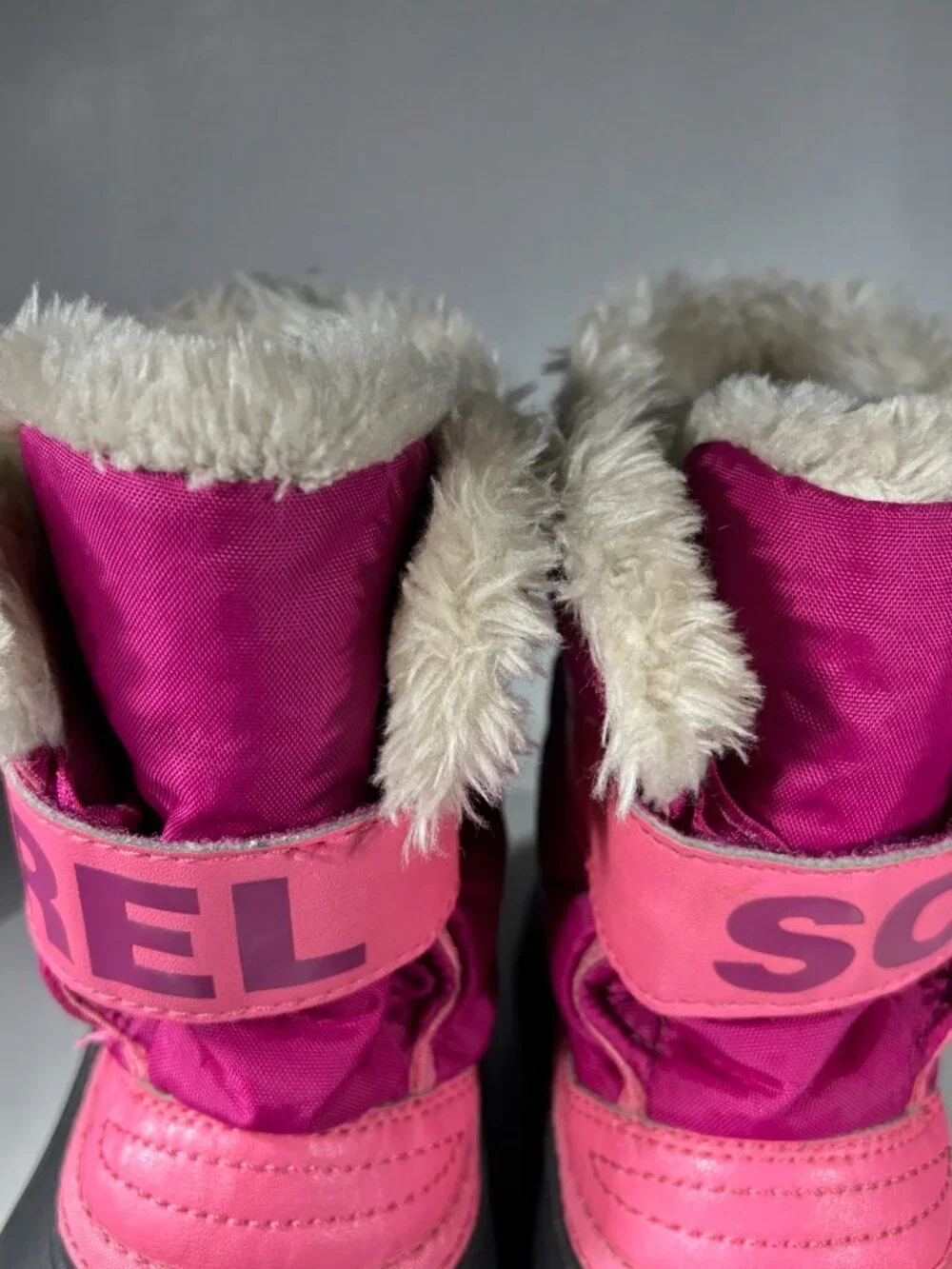 Sorel Kids Snow Commander Winter Boots Size 11 Pink Faux Fur Girls Ankle Shoes
